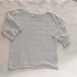 CHICO’s - Lightweight Silver/White 3Q Sweater